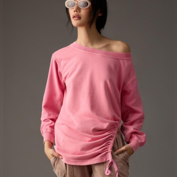 Anthropologie Tops - Daily Practice Anthropologie Citadel Pink Pullover Sweatshirt Small
